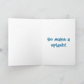 Golden Retriever Beach Bather Verjaardag Splash Kaart (Binnen)