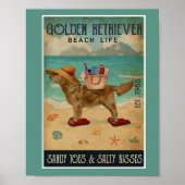 Golden Retriever Beach Beauty Poster (Voorkant)