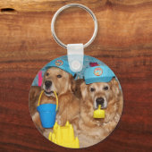 Golden Retriever Beach Bums Sleutelhanger (Voorkant)