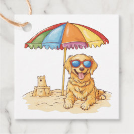 Golden Retriever Beach Dog Bedankjes Labels