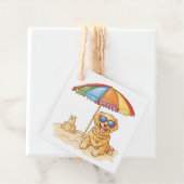 Golden Retriever Beach Dog Bedankjes Labels (In situ)