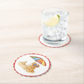 Golden Retriever Beach Dog Kartonnen Onderzetters (Insitu)