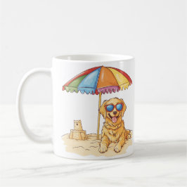 Golden Retriever Beach Dog Koffiemok