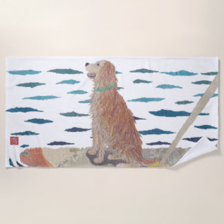 Golden Retriever, Beach Dog, Modern Strandlaken
