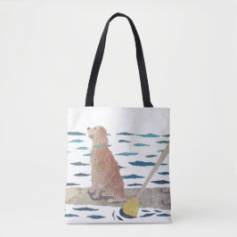 Golden Retriever, Beach Dog, Paddle Board Tote Bag