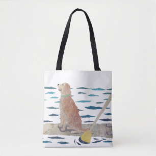 Golden Retriever, Beach Dog, Paddle Board Tote Bag