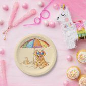 Golden Retriever Beach Dog Papieren Bordje (Feest)