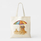 Golden Retriever Beach Dog Tote Bag (Achterkant)