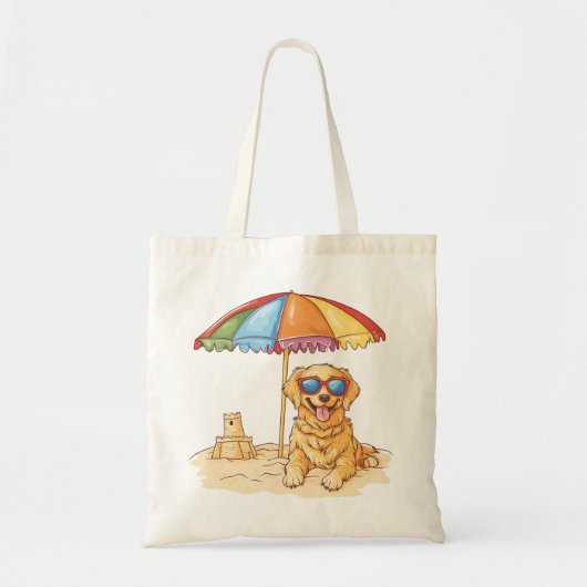 Golden Retriever Beach Dog Tote Bag (Voorkant)