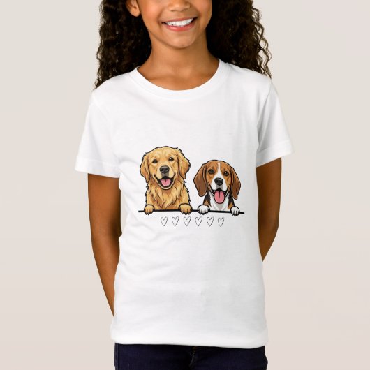 Golden Retriever & Beagle Best for animal lovers T-shirt (Voorkant)