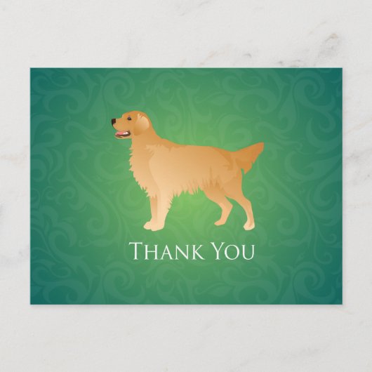 Golden Retriever Bedankt Briefkaart (Voorkant)