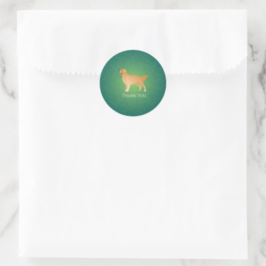 Golden Retriever Bedankt Ronde Sticker (Tas)