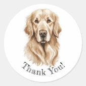 Golden Retriever Bedankt! Stickers (Voorkant)