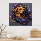 Golden Retriever beroemd gemaakt door Whimsical Co Poster (Keuken)