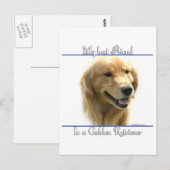 Golden Retriever Beste Vriend 2 Briefkaart (Voorkant / Achterkant)