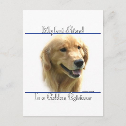 Golden Retriever Beste Vriend 2 Briefkaart (Voorkant)