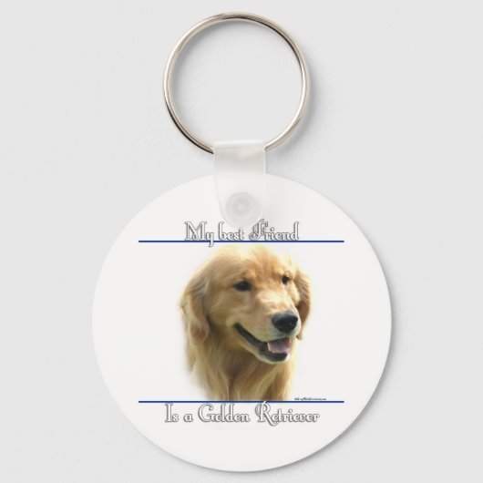 Golden Retriever Beste Vriend Sleutelhanger (Voorkant)