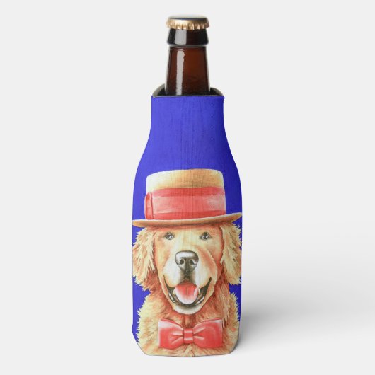 Golden Retriever Bierkoeler (Fles Voorkant)
