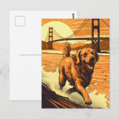 Golden-Retriever bij de Golden Gate Bridge Briefkaart (Voorkant / Achterkant)