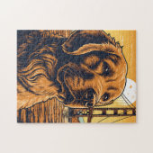Golden-Retriever bij de Golden Gate Bridge Legpuzzel (Horizontaal)