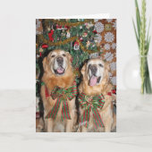 Golden Retriever bij de kerstboom Kaart (Voorkant)
