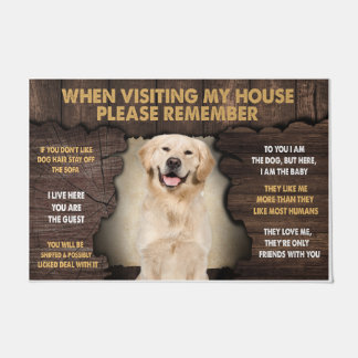 Golden Retriever bij een bezoek aan mijn huis alsj Deurmat