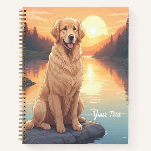 Golden Retriever bij het meer Notitieboek (Voorkant)