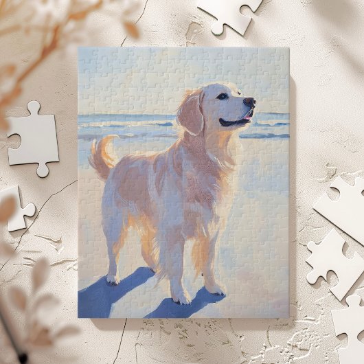 Golden Retriever bij het strand Legpuzzel