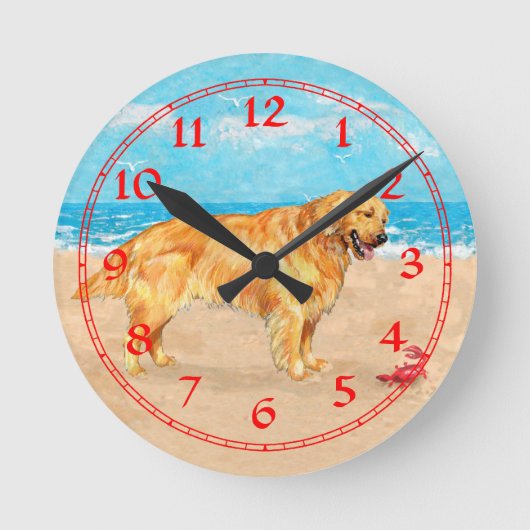 Golden retriever bij het Strand Ronde Klok (Voorkant)
