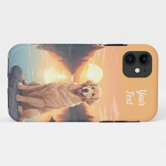 Golden Retriever bij Lake Case-Mate iPhone Case (Achterkant (horizontaal))