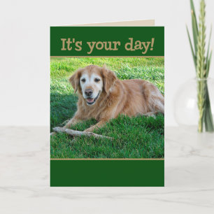 Golden Retriever, bijtende goodies voor Vaderdag Kaart