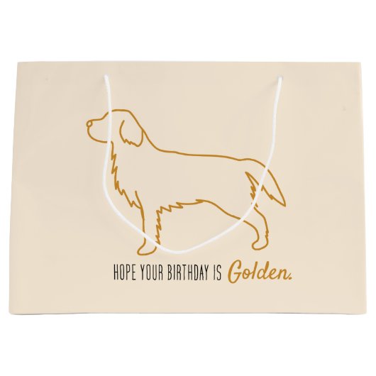 Golden Retriever Birthday Bag Groot Cadeauzakje (Voorkant)
