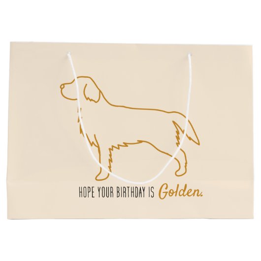 Golden Retriever Birthday Bag Groot Cadeauzakje (Achterkant)