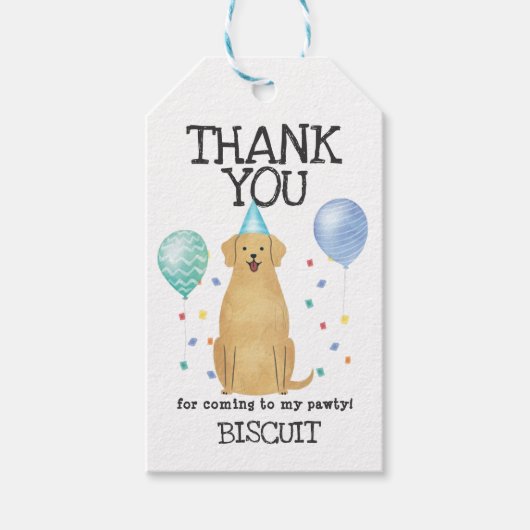 Golden Retriever Birthday Bedankt voor het cadeauL Cadeaulabel (Voorkant)