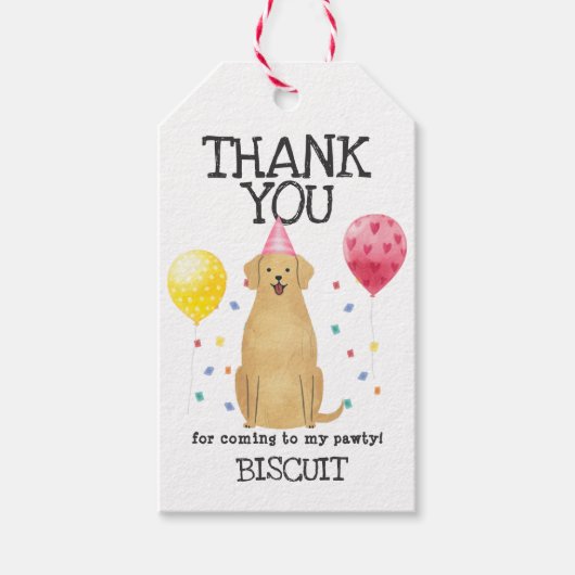 Golden Retriever Birthday Bedankt voor het cadeauL Cadeaulabel (Voorkant)