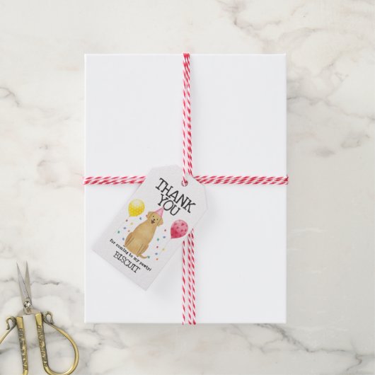 Golden Retriever Birthday Bedankt voor het cadeauL Cadeaulabel (Met Touw)