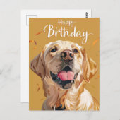 Golden Retriever Birthday Briefkaart (Voorkant / Achterkant)