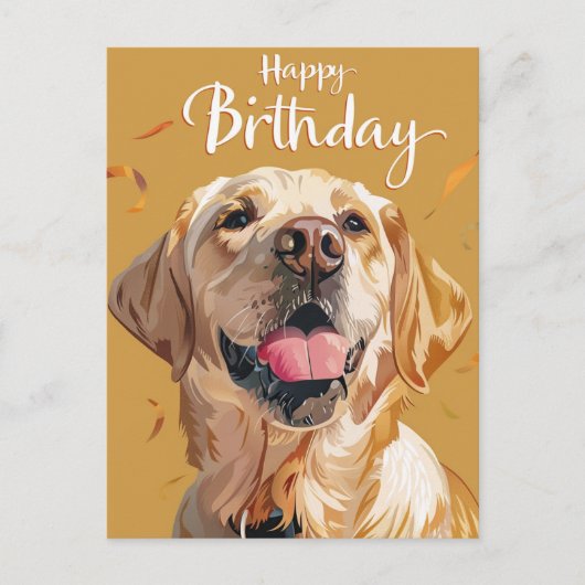 Golden Retriever Birthday Briefkaart (Voorkant)
