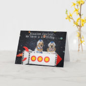 Golden Retriever Birthday Buitenspatie Blast Kaart (Gele Bloem)