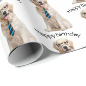 Golden Retriever Birthday Cadeaupapier (Rol Hoek)