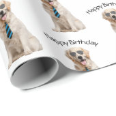 Golden Retriever Birthday Cadeaupapier (Rol Hoek)