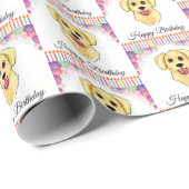 Golden Retriever Birthday Cadeaupapier (Rol Hoek)