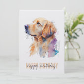 Golden Retriever Birthday Card Bedankkaart (Staand voorkant)