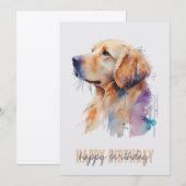 Golden Retriever Birthday Card Bedankkaart (Voorkant / Achterkant)
