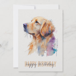 Golden Retriever Birthday Card Bedankkaart
