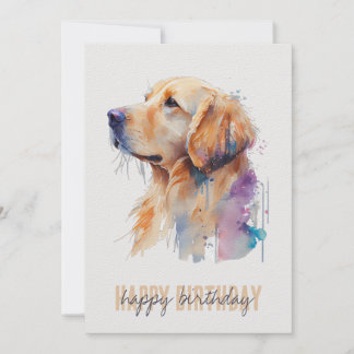 Golden Retriever Birthday Card Bedankkaart