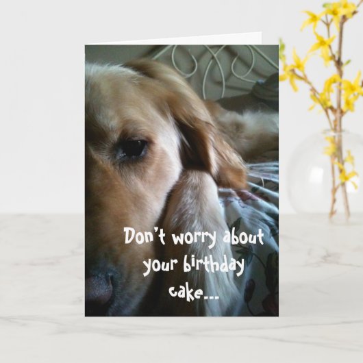 Golden Retriever Birthday Card Kaart (Gele Bloem)