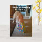 Golden Retriever Birthday Card Kaart (Gele Bloem)