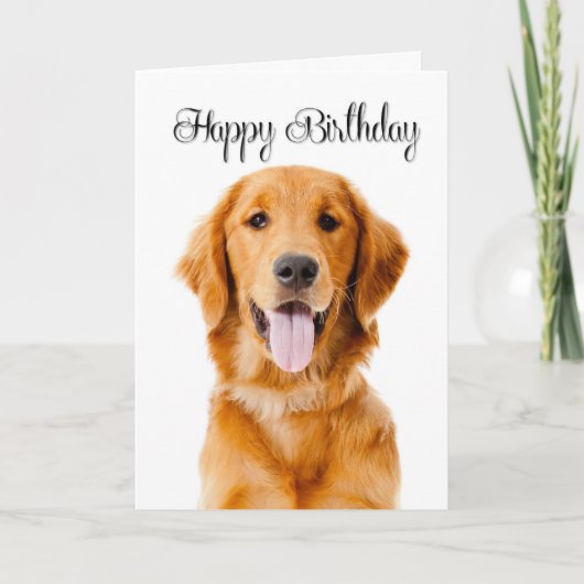 Golden Retriever Birthday Card Kaart (Voorkant)