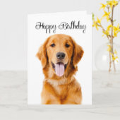 Golden Retriever Birthday Card Kaart (Gele Bloem)
